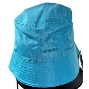 Steve Madden Blue Satin Logo Bucket Hat Women's OS MSRP $38